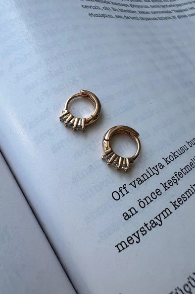 3 TAŞLI ALTIN KAPLAMA MINI KUPE - Resim 3