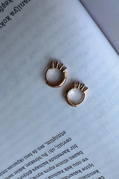 3 TAŞLI ALTIN KAPLAMA MINI KUPE - Resim 2