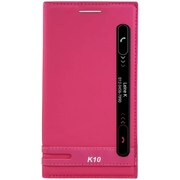 LG K10 Kılıf Pencereli Elite Kapaklı Kılıf - 6