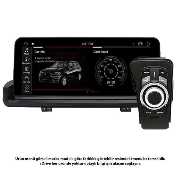 BMW E91 3 Serisi Anroid NBT 4 Ram 64 Hafıza Qualcomm İşlemci 8 Çekirdek 4G CarPlay 10.25 İnç 2005-2009