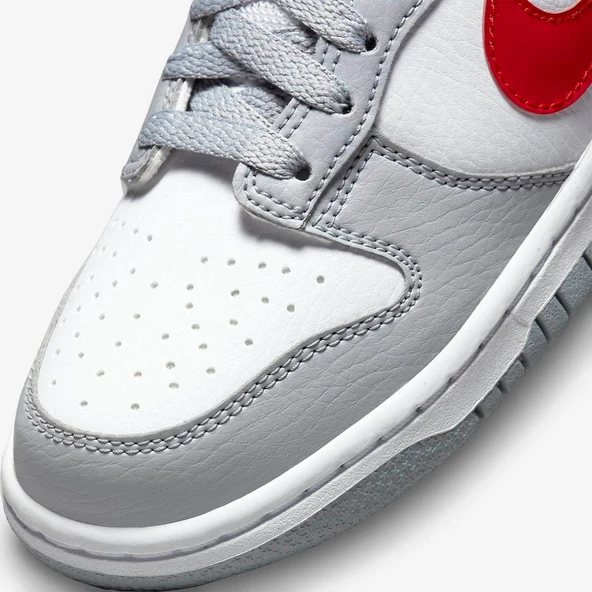 Nike Dunk Low White Grey Red DZ1557-155 Spor Ayakkabı - 5