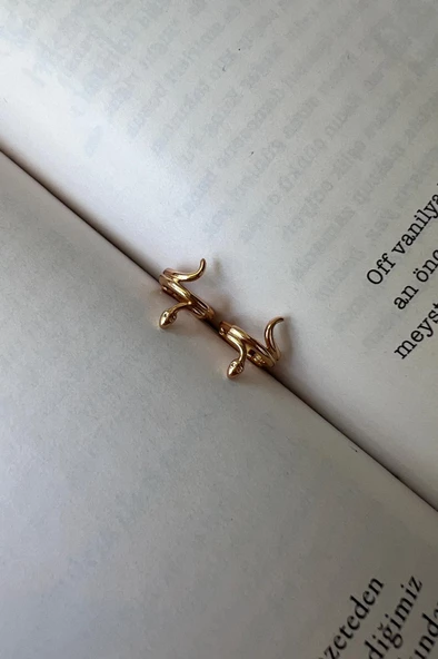 SNAKE ALTIN KAPLAMA KÜPE - 2