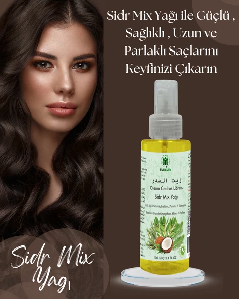 Sidr Mix Yağı Hızlı Saç Uzatıcı , Güçlendirici , Saç Dökülmesine Karşı ve Yumaştıcı 100 ML