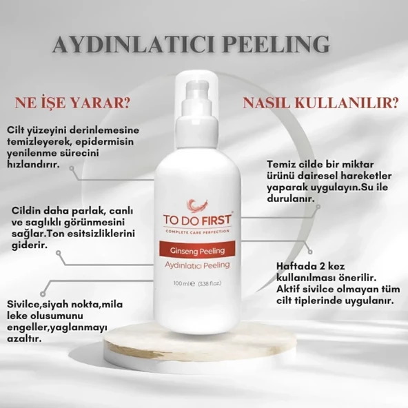 TO DO FIRST Ginseng Özlü Aydınlatıcı Yüz Peelingi 100 ML - 4