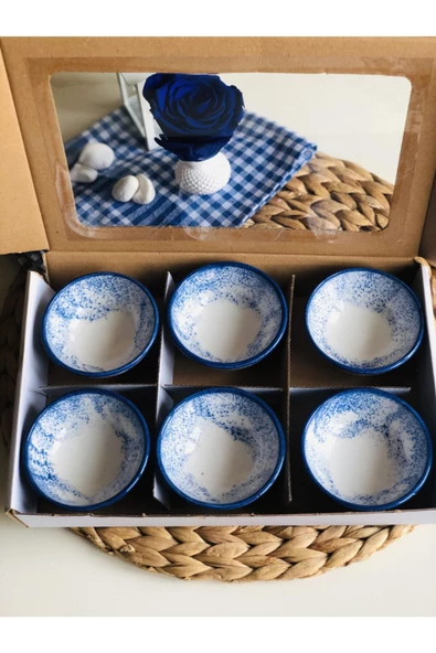 6lı Seramik Kase Lokumluk Reçellik,sosluk Kase - 2