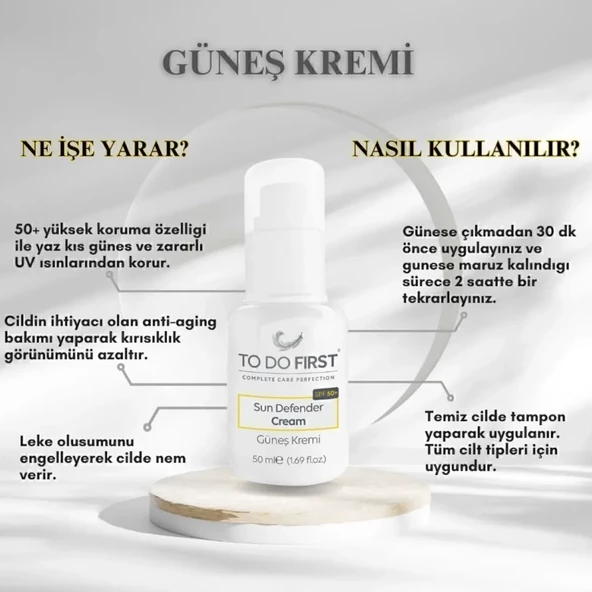 TO DO FIRST Leke ve Kırışıklık Karşıtı 50+ SPF Güneş Kremi 50 ML - 3