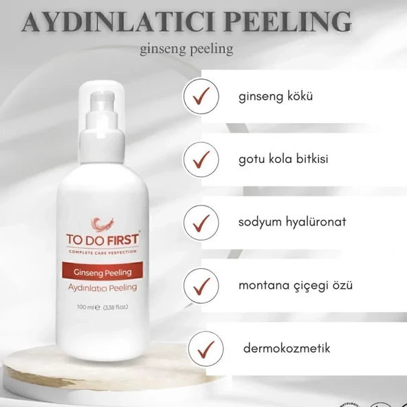 TO DO FIRST Ginseng Özlü Aydınlatıcı Yüz Peelingi 100 ML - 5