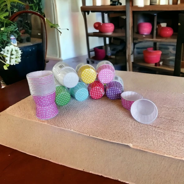 Pet Kapsül (50x39) Puantiyeli Kırmızı 25'Li - 4