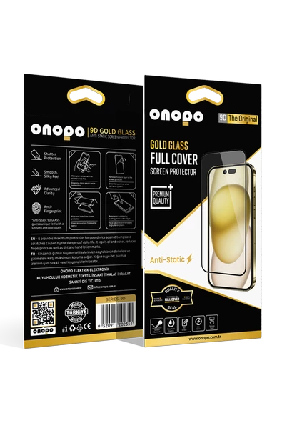 Onopo İphone 16 Pro Anti Static 9D Tam Ekran Cam Ekran Koruyucu