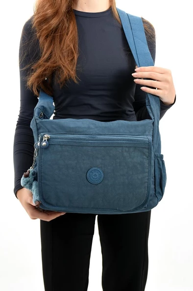 Klinkır Postacı Okul Çantası Çapraz Askılı Büyük Boy Omuz Çantası Yağmur Geçirmez Özel Kumaş - 12