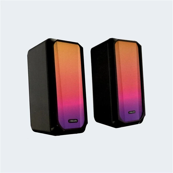 Mikado MD-356 2.0 5Wx2CH RGB Ledli Siyah USB Multimedia Oyuncu Speaker Hoparlör