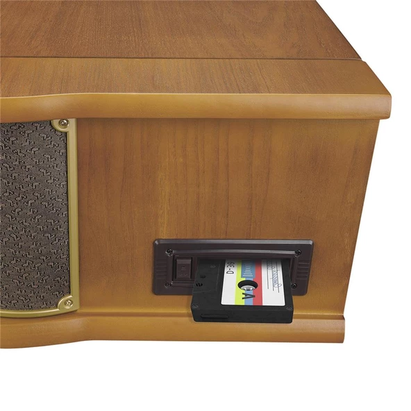 Mikado Nostalgia MN-P325 DÖNENCE Pikap Ahşap 2X5W Stereo Spk MP3 Çalar USB-Radyo-CD-Kaset -BT Müzik - Resim 2