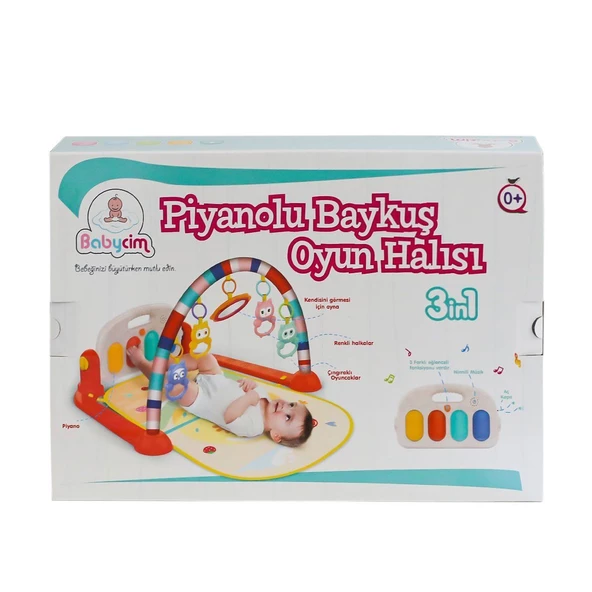 HE0650 Babycim Baykuşlu Pianolu Bebek Oyun Halısı -Birliktoys