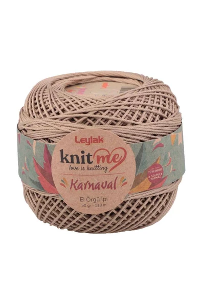 NazikEndam Knit me Karnaval El Örgü İpi Bej 00088 50 gr.