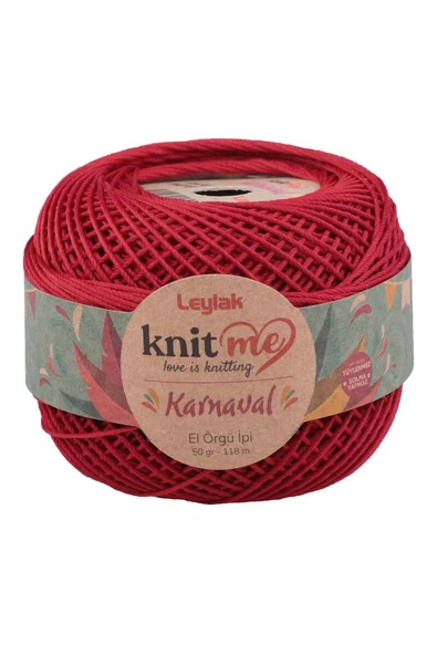 NazikEndam Knit me Karnaval El Örgü İpi Koyu Kırmızı 04015 50 gr.