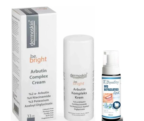 Dermoskin Be Bright Arbutin Kompleks Krem 33 ml - Diş Beyazlatıcı Köpük Hediye