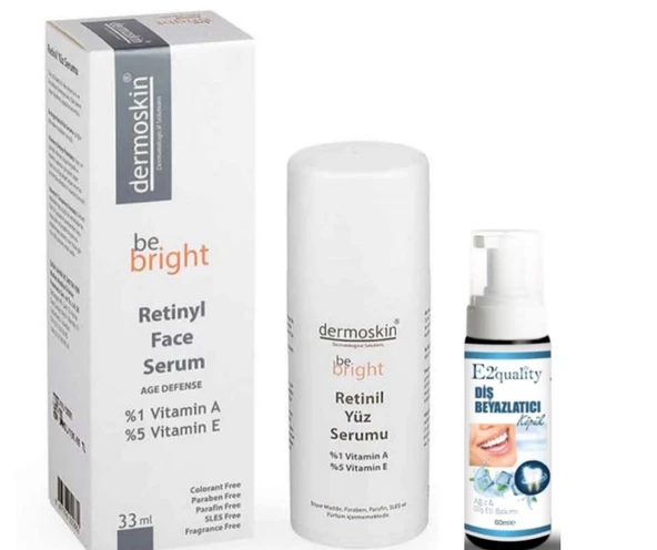 Dermoskin Be Bright Retinil Face Serum 33 ml - Diş Beyazlatıcı Köpük Hediye