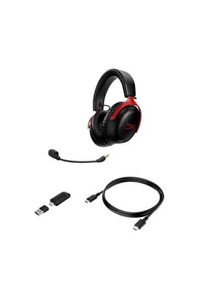HyperX Cloud III DTS X Kablosuz Oyuncu Kulaklığı Kırmızı - 3
