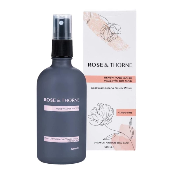 Rose Thorne 100 Ml Yenileyici Doğal Damıtılmış Gül Suyu Cilt Yüz Temizleme Nemlendirme Antioksidan - 6