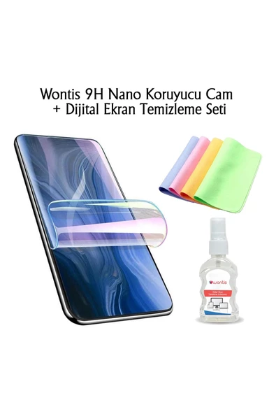 Wontis Sony Xperia 10Uyumlu  Iıı Gerçek A+ Kırılmayan Nano Cam + Dijital Ekran Temizleme Seti