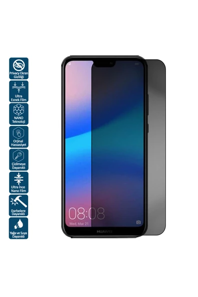 Wontis Huawei P20 Lite 128GB Privacy Hayalet Nano Ekran Koruyucu Film