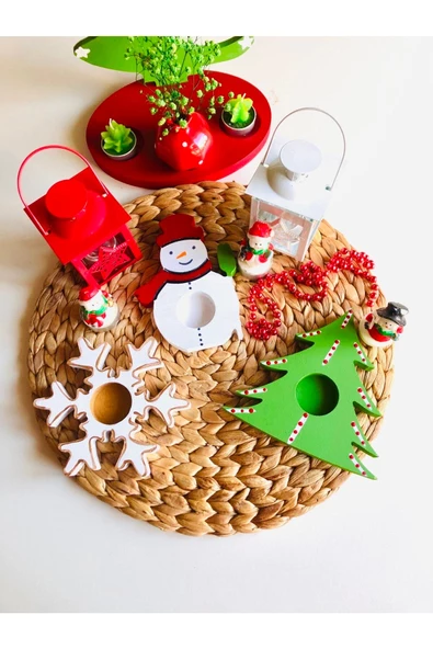 Yılbaşı Özel Tasarım 3lü Mumluk Seti (tealight) - Resim 2