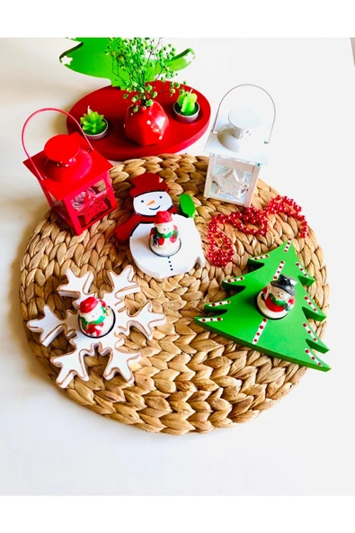 Yılbaşı Özel Tasarım 3lü Mumluk Seti (tealight) ürün görseli 1