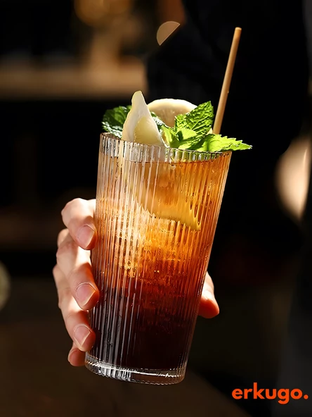 Cam Kapaklı Pipetli Borosilikat Sunum Bardağı, Isıya Dayanıklı Bardak, Kahve Bardağı (400 ml) Latte - 3