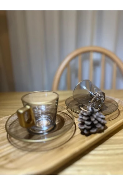 Füme rengi özel 2 kişilik fincan takımı