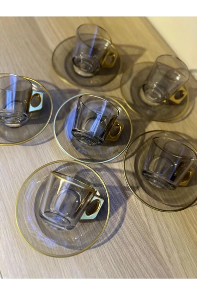 Füme rengi özel 2 kişilik fincan takımı - Resim 2