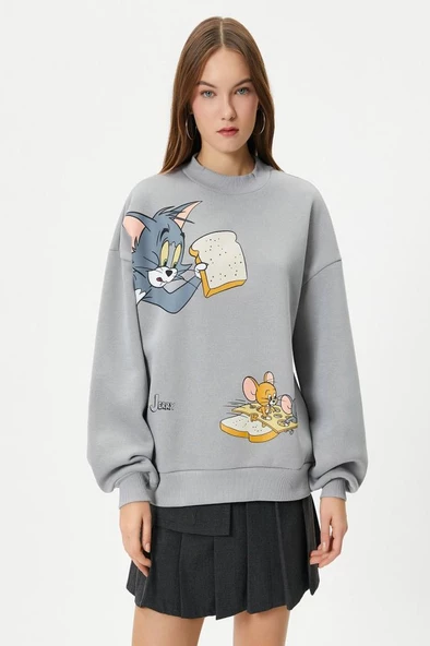 Koton Tom ve Jerry Sweatshirt Lisanslı Rahat Kalıp Bisiklet Yaka Uzun Kollu - 3