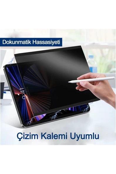 Wontis Samsung Galaxy Book Sm-w720 12.0" Premium Privacy 9h Nano Hayalet Film Temizlik Seti - 4