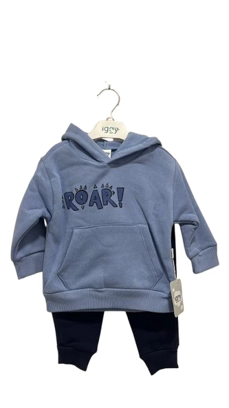 uğurböceğiçocuk Roar Yazı Baskılı Kapuşonlu 2'li Bebek Takım 124459 - 7