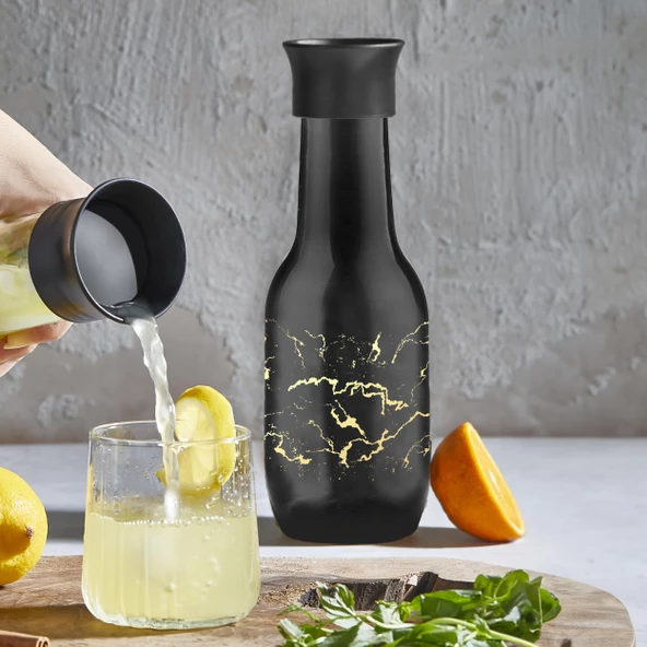 Selka Home - Mermer Desenli Hacı Yatmaz Su Şişesi 1500 ML - 3
