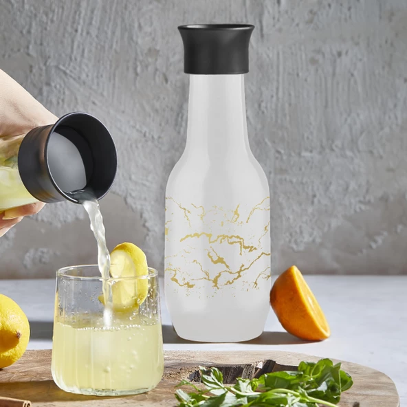 Selka Home - Mermer Desenli Hacı Yatmaz Su Şişesi 1500 ML - 4