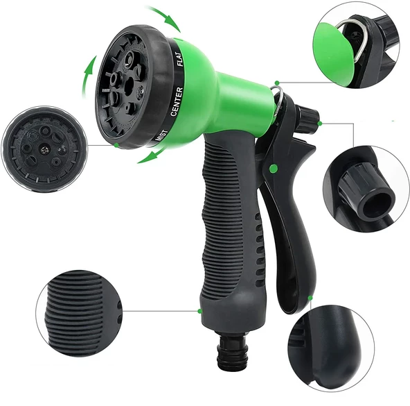 Basınçlı 7 Fonksiyonlu Sulama Tabancası ve Bağlantı Seti - Resim 2