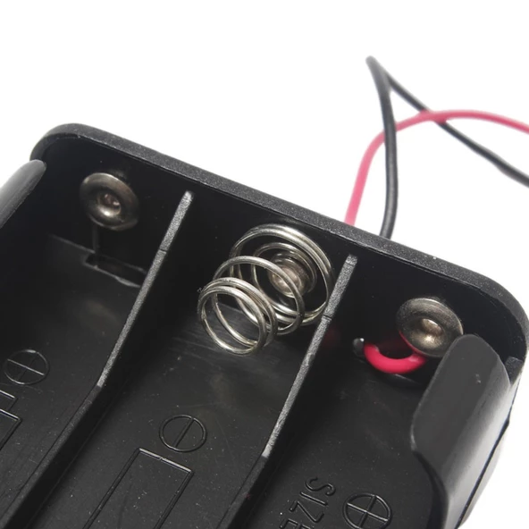 6'lı AA Pil Yuvası (Çift Taraflı ve Barrel Jack Çıkışlı) - Pil Yatağı - Resim 3