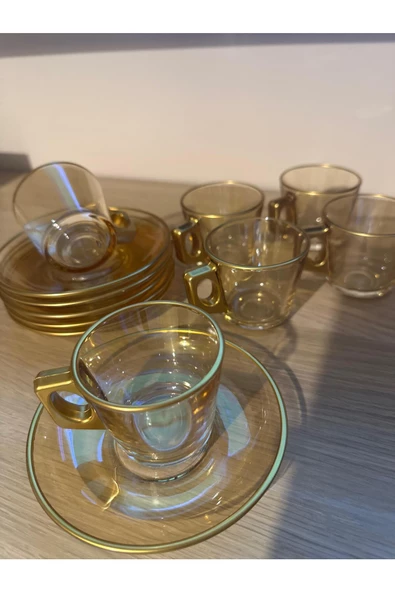 Bal rengi özel 2 kişilik fincan takımı - 3