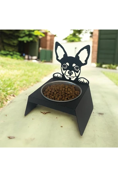 Sevimli Köpek Tasarımlı, Ergonomik Siyah Kedi ve Köpek Mama ve Su Kabı Tekli Small Model – Paslanmaz Çelik, Dayanıklı Malzeme - 6