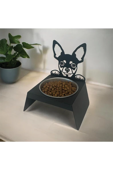 Sevimli Köpek Tasarımlı, Ergonomik Siyah Kedi ve Köpek Mama ve Su Kabı Tekli Small Model – Paslanmaz Çelik, Dayanıklı Malzeme - 5