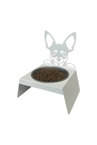 Sevimli Köpek Tasarımlı, Ergonomik Beyaz Kedi ve Köpek Mama ve Su Kabı Tekli Small Model – Paslanmaz Çelik, Dayanıklı Malzeme - 9