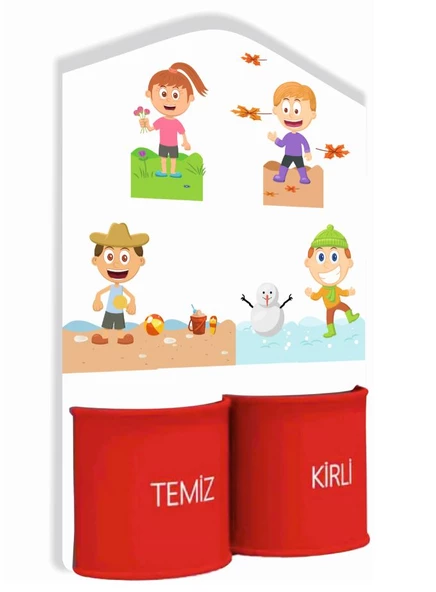 Woodylife Meslek Tema Anaokulu Kreş Hastane Kurs Galoşluk Kirli Temiz Poşetlik