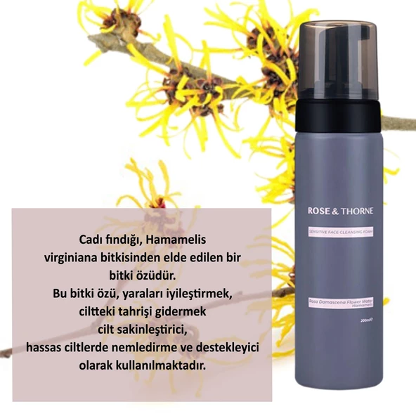 Rose Thorne 200 Ml Hassas Yüz Temizleme Makyaj Yıkama Köpüğü Nemlendirme Hamamelis Gülsuyu Tonik - 2