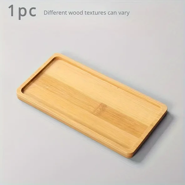 Mobawood    Mobawood Ahşap Tatlı,Kahvaltı,Kahve Servis Tabağı, Çay İçin Yenilikçi Dikdörtgen Servis Tepsisi - 2