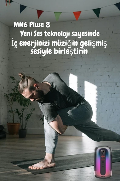 MN6 Pluse 8 Ses Bombası/Son Çıkan/360 ledli Hoparlör/led Işıklı Gece Lambası/hoparlör-BT5.4 - 3