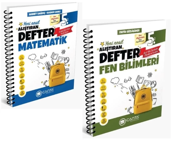 ÇANTA YAYINLARI 5. SINIF MATEMATİK + FEN BİLİMLERİ OKULA YARDIMCI ÖĞRETEN DEFTER