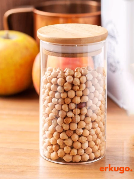 12Li Vakumlu Bambu Kapak Borosilikat Baharatlık Seti, 200 ml Baharat Takımı, Jarpot - 6