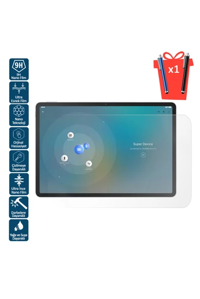 Wontis ClearGuard 9H Huawei MatePad 11.5 Premium Nano Koruyucu Tablet Filmi+Dokunmatik Kalem