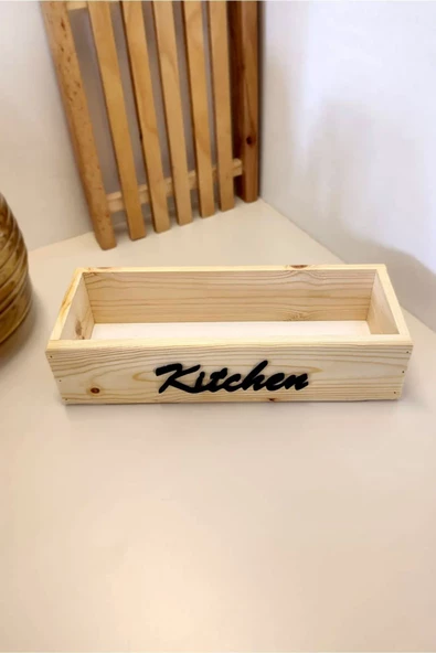 Mobawood   Ahşap Mutfak Organizer Kutu, Dekoratif Kutu - 3