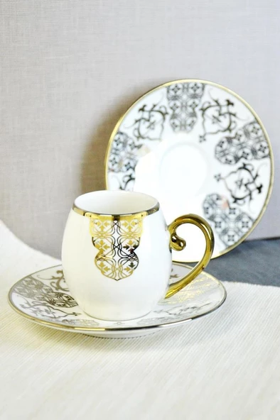 Paçi Darla Yaldızlı 6 Kişilik Kahve Takımı - 2